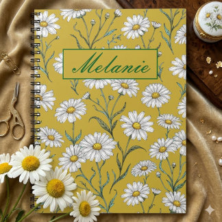 Carnet Cute Floral Spring Daisy Personalized Notebook