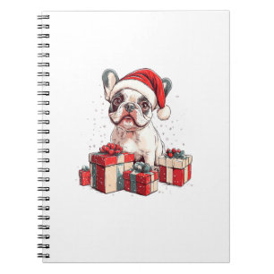 Carnet Cute Frenchie Santa Hat Funny Noël French Bul