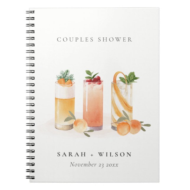 Carnet Cute Fruit Cocktail Blush Orange Couples Douche (Devant)