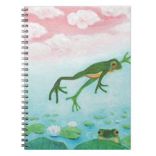 Carnet Cute Funny Frog Sauts Dans L'Étang