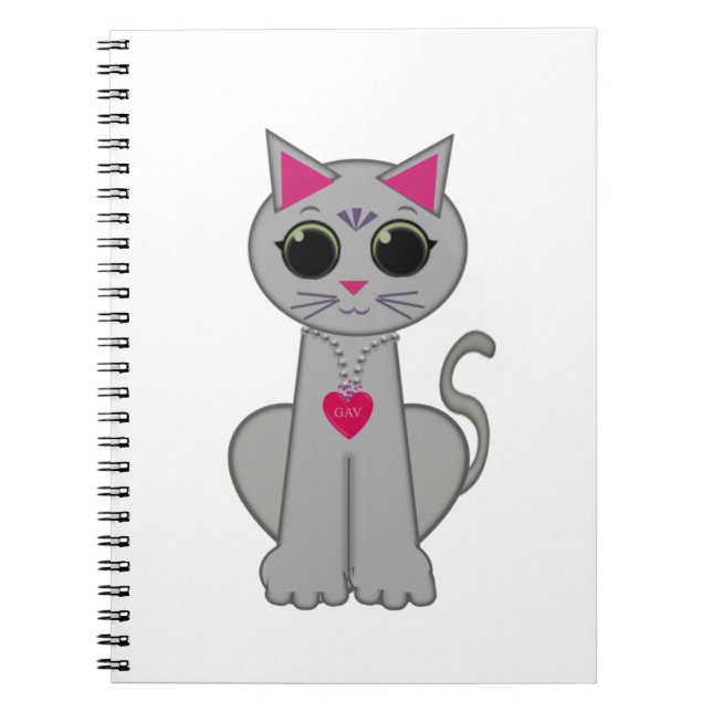 Carnet Cute Funny Happy Grey Chat (Devant)