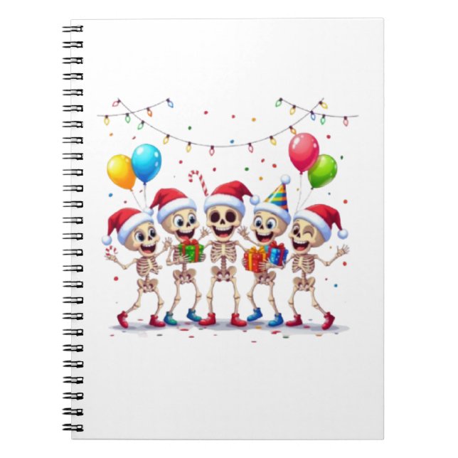 Carnet Cute Funny Skeletons Christmas & New Year Celebrat (Devant)