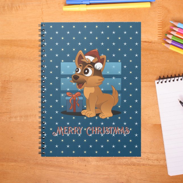 Carnet Cute German Shepherd puppy Cartoon Starry muted (Créateur téléchargé)