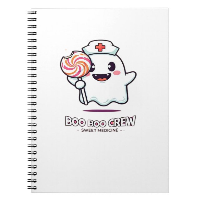 Carnet Cute Ghost Nurse Boo Boo Crew Halloween classique  (Devant)