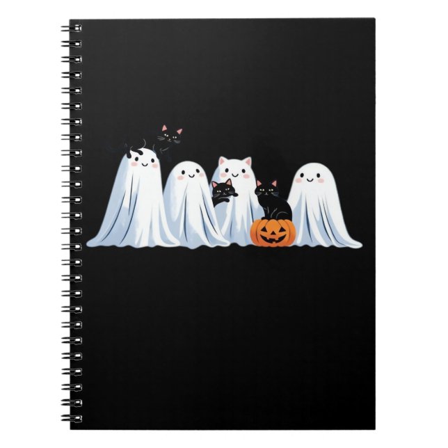 Carnet Cute Ghosts and Black Cats Halloween - Mer Éffraya (Devant)