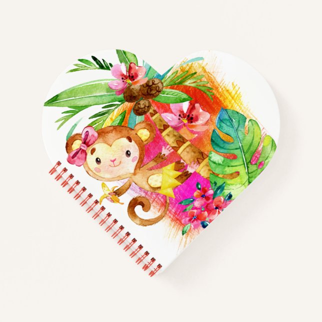 Carnet Cute Girl Monkey Climbing Tree (Devant)