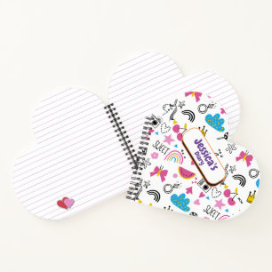 Carnet Cute Girly Unicorn Stars Rainbow Fun Prénom