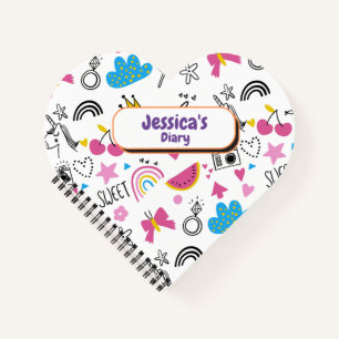 Carnet Cute Girly Unicorn Stars Rainbow Fun Prénom Non