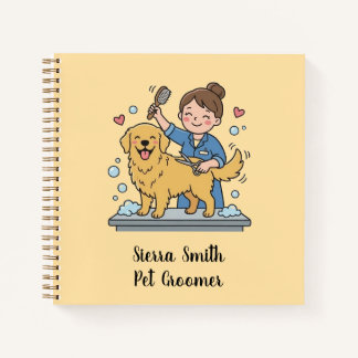 Carnet Cute Golden Retriever Grooming Professional Notes