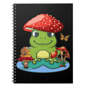 Carnet Cute Grenouille Champignons Casquette Papillon esc