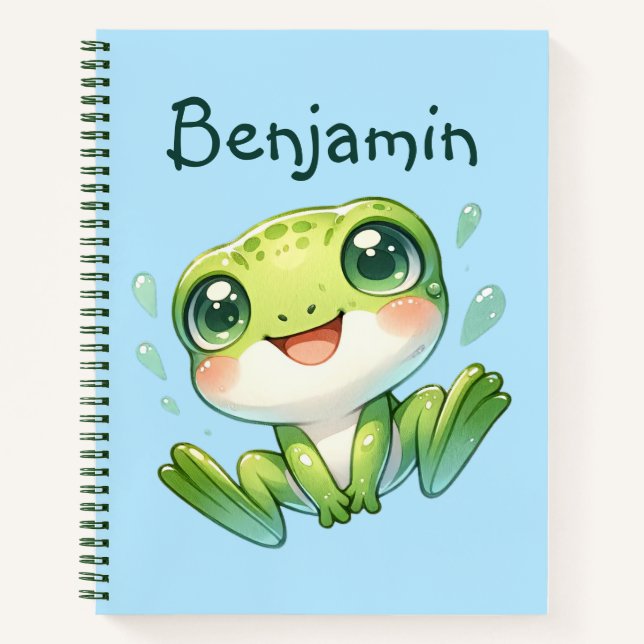 Carnet Cute Grenouille verte (Devant)