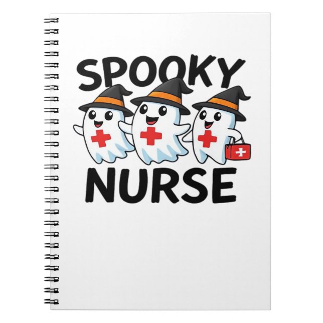 Carnet Cute Halloween Nurse Ghosts Cartoon classique T-Sh (Devant)