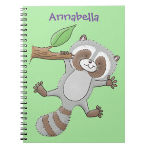 Carnet Cute happy raccoon baby cartoon illustration