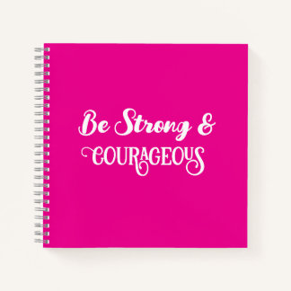 Carnet Cute Hot Pink Strong and Courageous Simple