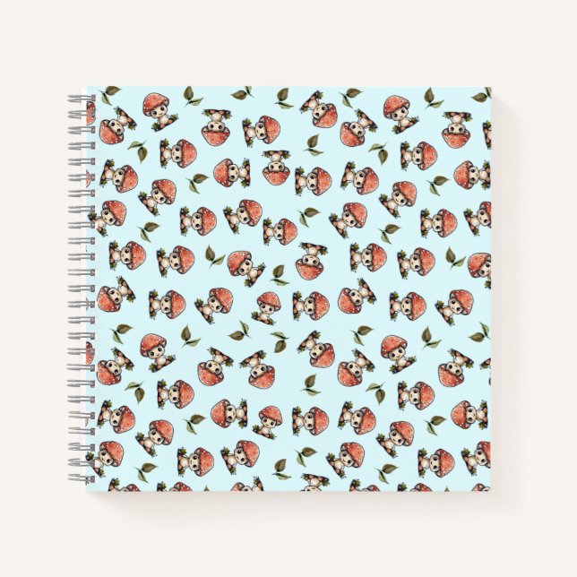 Carnet Cute Kawaii Baby Motif de champignons (Devant)