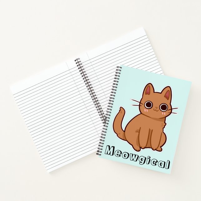 Carnet Cute Kawaii Funny Meowgical Chat (Intérieur)