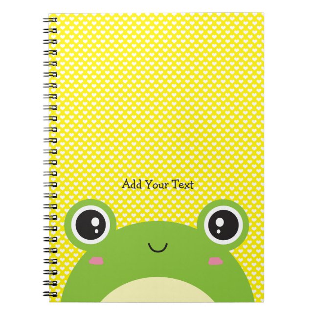 Carnet Cute Kawaii Peek-a-Boo Frog Personnalisé (Devant)