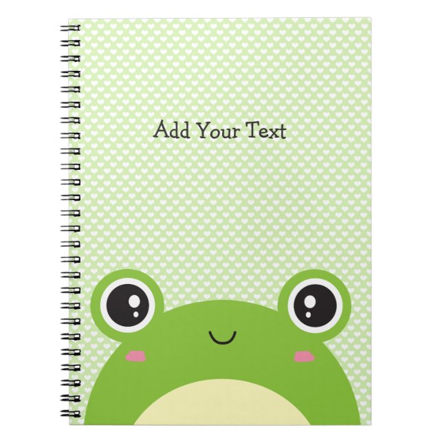 Carnet Cute Kawaii Peek-a-Boo Frog Personnalisé (Devant)