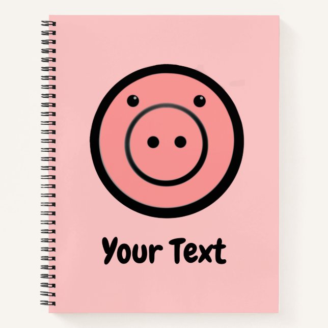 Carnet Cute Kawaii Pink Piggy Pig Vector Art (Devant)