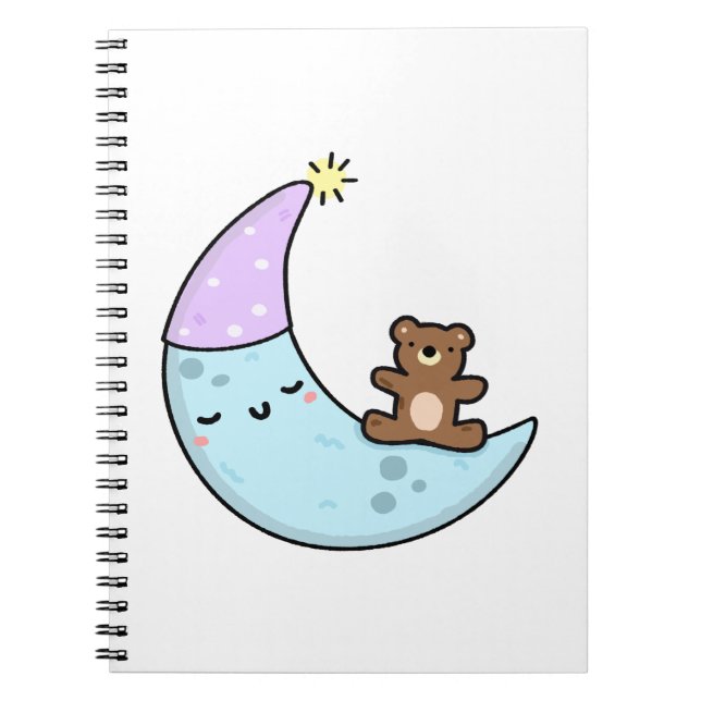 Carnet Cute Kawaii Sleepy Moon (Devant)
