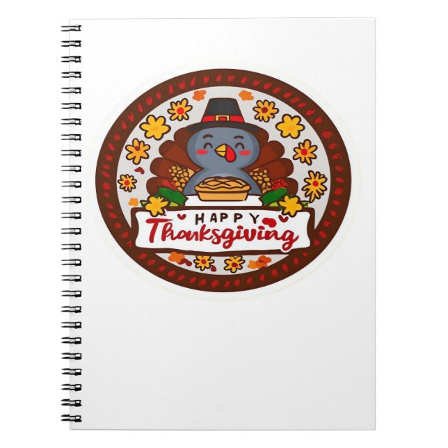 Carnet Cute Kawaii Turquie - Bon thanksgiving classique T (Devant)
