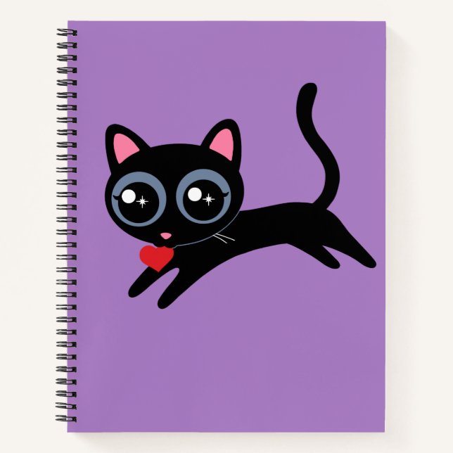 Carnet Cute Kitty Coeur de chat Thief Cadeau pour filles (Devant)