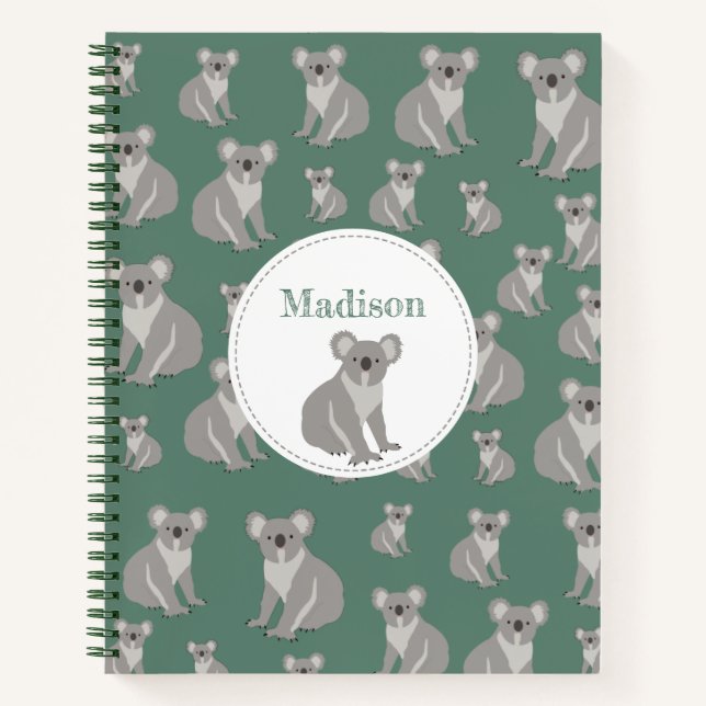 Carnet Cute Koala Motif personnalisé (Devant)