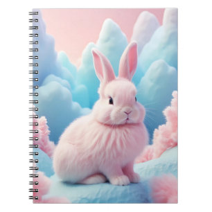 Carnet Cute Lapin Rose Coton Bonbons Nuages