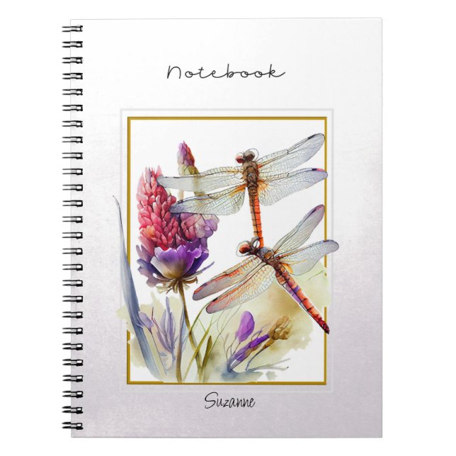 Carnet Cute libellule aquarelle (Devant)