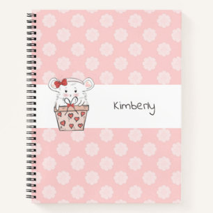 Carnet Cute Little Girl Hamster Rose 