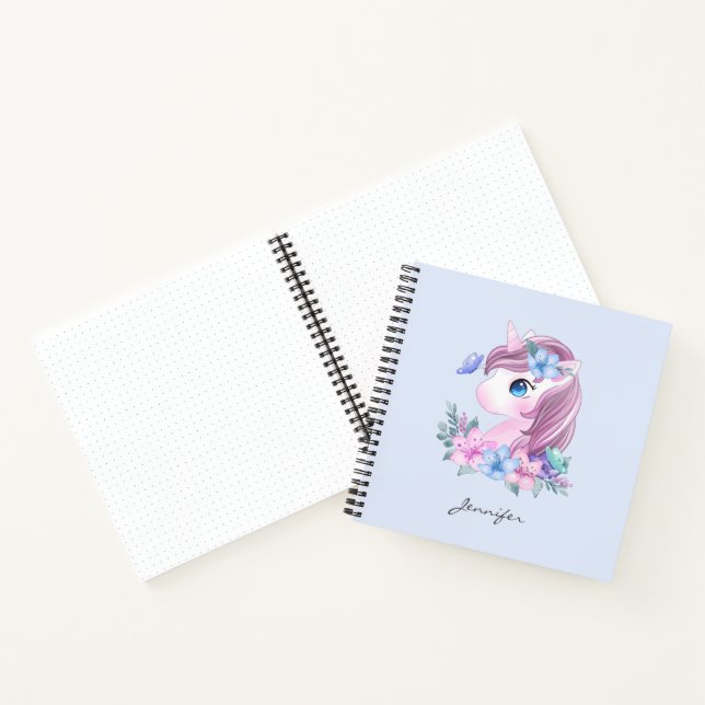 Carnet Cute & Magique Baby Unicorne en Aquarelle (Intérieur)