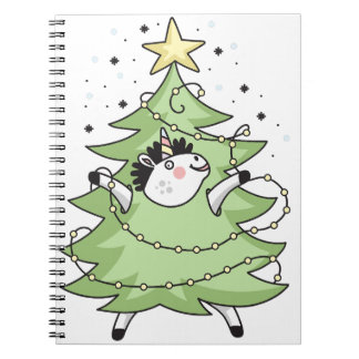 Carnet Cute Merry Christmas unicorn