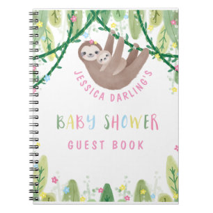 Carnet Cute Mom and Baby Sloth Guest Book