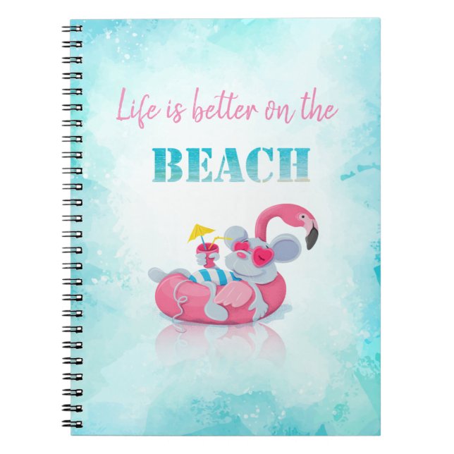 Carnet Cute Mouse Plage élégante (Devant)