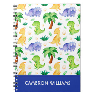 Carnet Cute Neon Aquarelle Dinosaur Motif