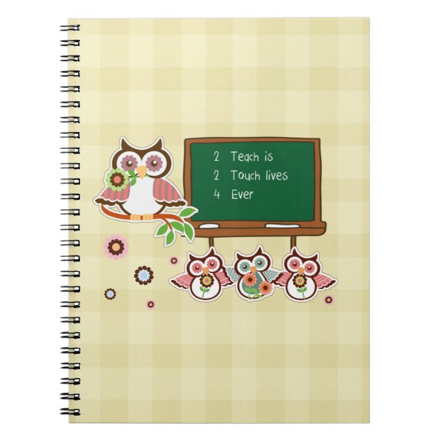 Carnet Cute Owls Professeur Appréciation Cadeau (Devant)