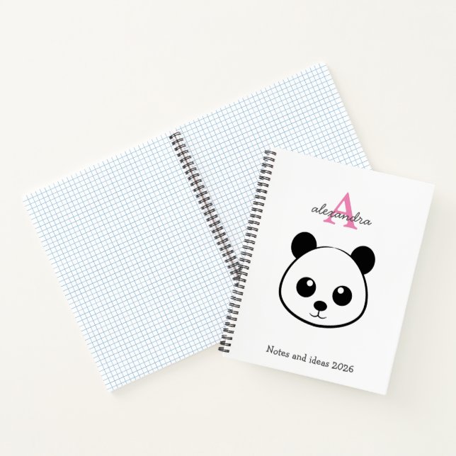 Carnet Cute Panda Bear 2026 Notebook – Personalized  (Intérieur)