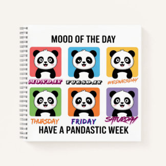 Carnet Cute Panda Mood of the Day Notebook – Kawaii Weekl