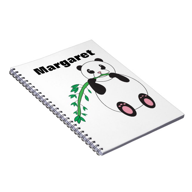 Carnet Cute Panda Ours Manger Bambou Personnaliser (Côté Droit)