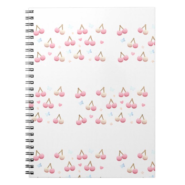 Carnet Cute Pastel Pink Cherry Pattern Notebook (Devant)