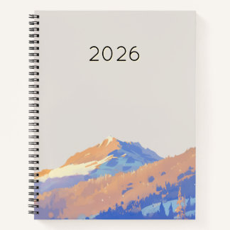 Carnet Cute Pastel Purple Minimalist Mountain