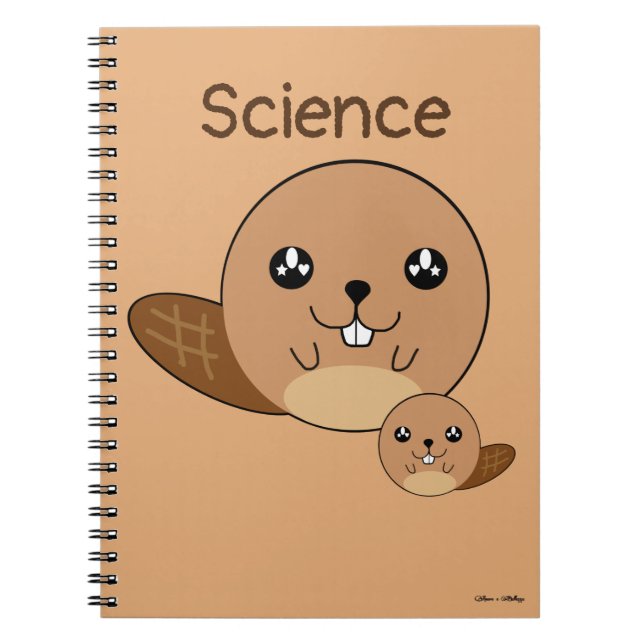 Carnet Cute Personalisé Beaver Animal Kawaii école (Devant)