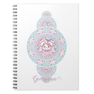 Carnet Cute personnalisée Kawaii Bunny Ornamental Mandala