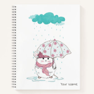 Carnet Cute Petit Hamster Nom personnalisé Blanc