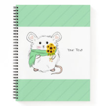 Cute Petit Hamster & Tournesols Vert