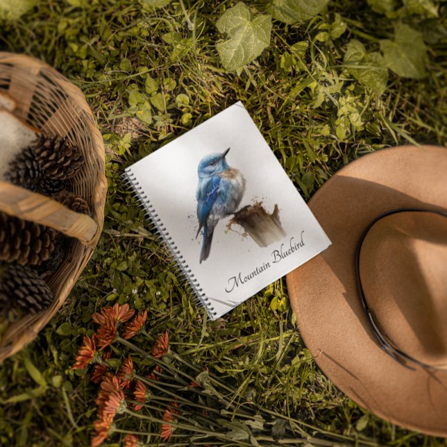 Carnet Cute Petite Montagne Bluebird Aquarelle, personnal (Créateur téléchargé)