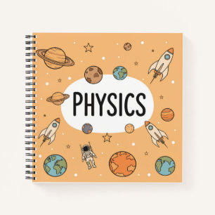 Carnet Cute Physique Science Espace Fusée Planètes Person