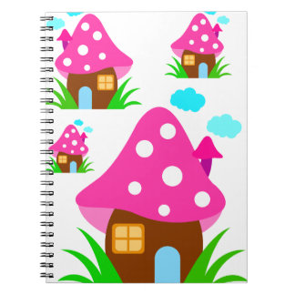 Carnet Cute Pink Mushroom House and Clouds  Baby Blanket