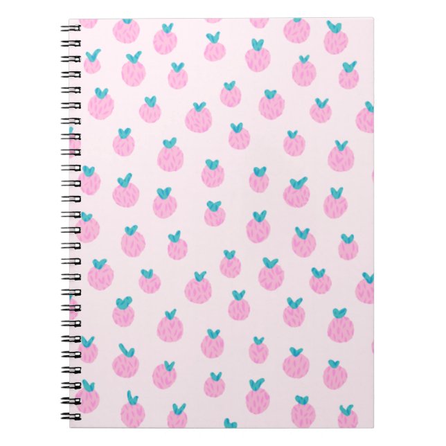Carnet Cute Pink Strawberry Pattern – Kawaii Girly (Devant)