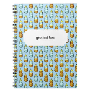 Carnet Cute Pixel Art Honey Bouteilles d'ours Motif